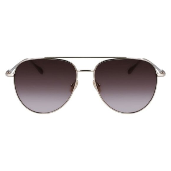 New SALVATORE FERRAGAMO Gold Aviator SF308S 703 Sunglasses Women - Picture 2 of 4